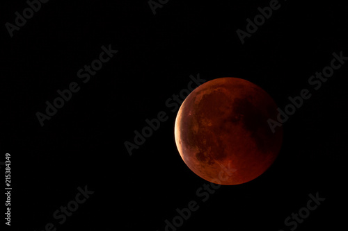 Total lunar eclipse on July 27, 2018, photographed from the palatinate forest in Germany.