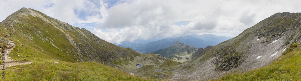 panorama mountain range boesenstein in the low tauern near rottenmann, styria,austria
