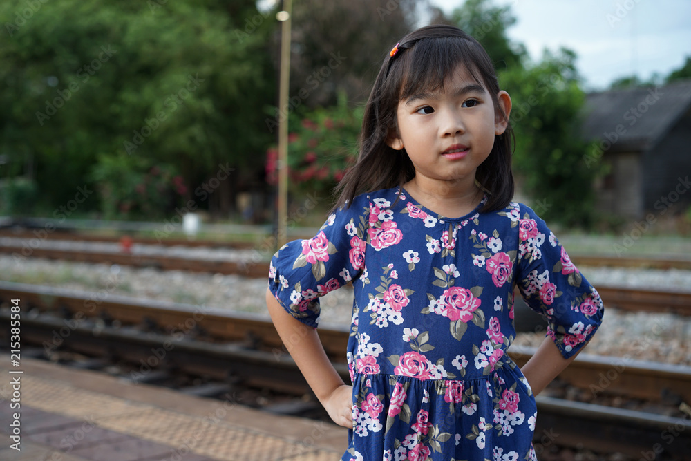 Portrait Asian cute little girl smiling happy Portrait Asian cute little girl smiling happy
