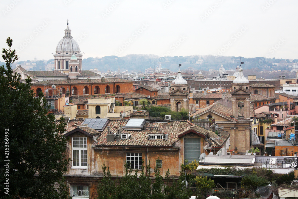 Old Rome. Evening view. Panorama Italy.