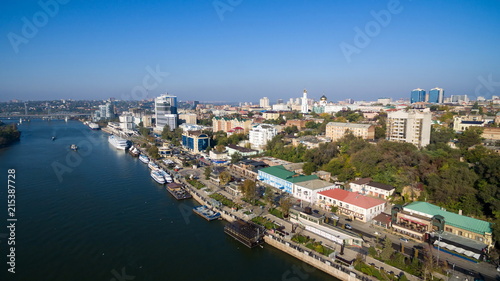 Aerial view to embankment of Rostov-on-Don. Russia