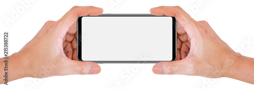  Mobile phone snapping a picture isolated on white background