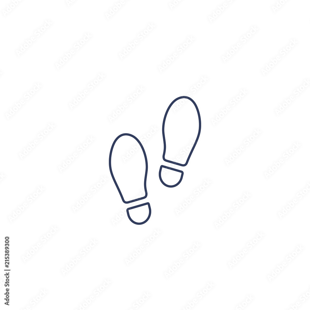 Footprint outline icon Human shoe. Vector footwears in Flat style Black silhouette. Illustration isolated on white background Footprint outline icon Human shoe. Vector footwears in Flat style Black silhouette. Illustration isolated on white background