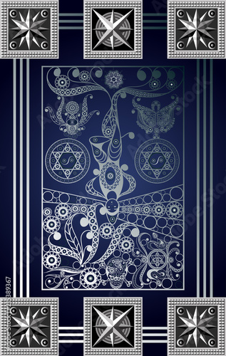 Graphical illustration of a Tarot card 6_2