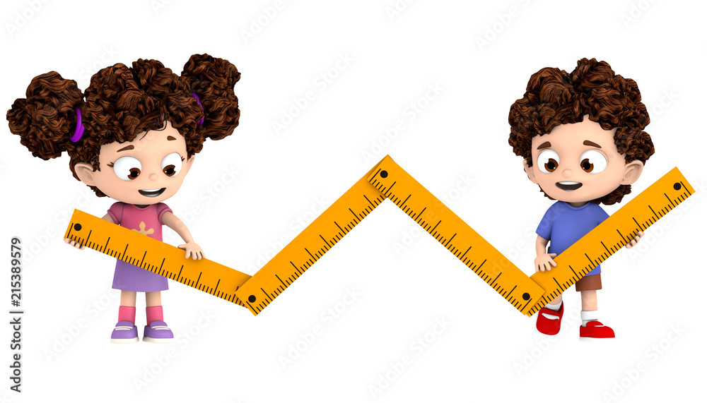 niños con metro de medir Illustration Stock | Adobe Stock