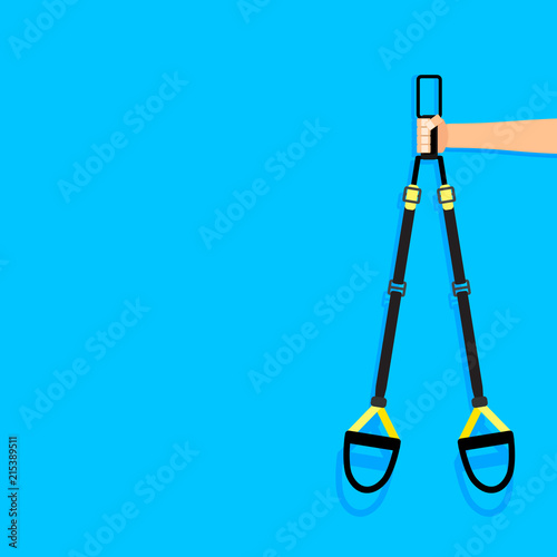 Hand hold trx. Sports fitness banner