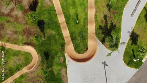 A wavy path for the Skateboard and bicyclists in the Ecko Park Hadera Israel photo