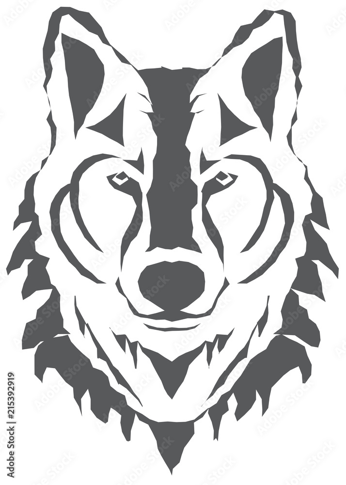 Naklejka premium Sylwetka głowy wilka wektor