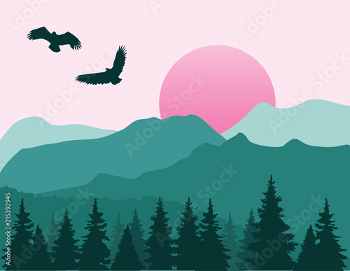 Vector Mountain Landscape