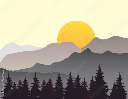 Vector Mountain Landscape