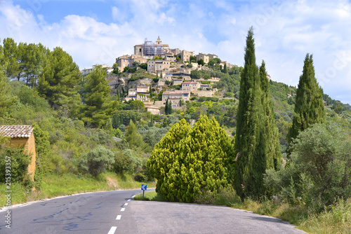 Village of Gordes on a hill, commune in the Vaucluse département in the Provence-Alpes-Côte d'Azur region in southeastern France