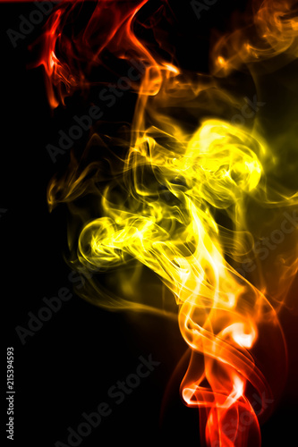 Abstract smoke isolated on black background.