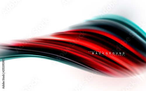 Fluid liquid mixing colors concept on light grey background, wave and swirl curve flow line, trendy abstract layout template for business presentation, app wallpaper banner, poster or wallpaper