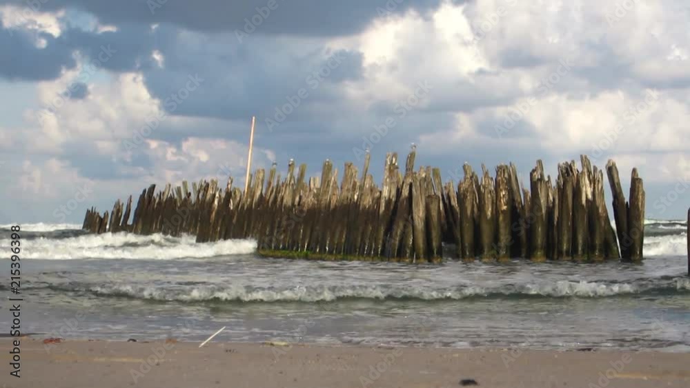 Ruined Old Wooden Pier And Dramatic Clouds Ruined Old Wooden Pier And Dramatic Clouds