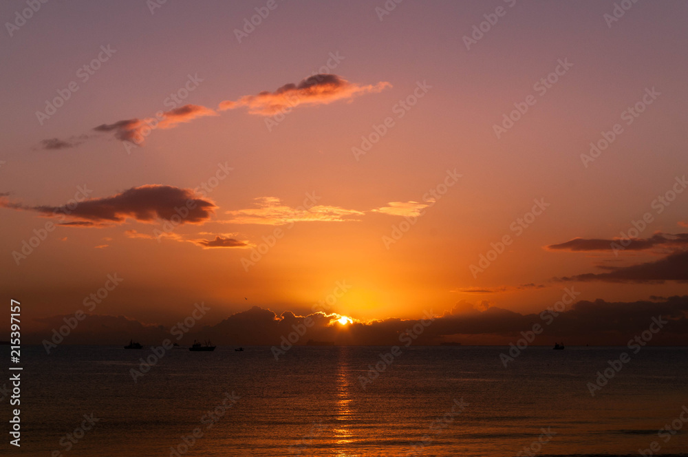 Sunrise at the Alboran sea, Mediterranean - Gibraltar Strait