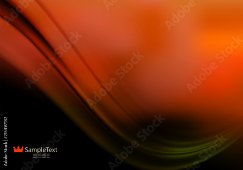 Background of warm shades with predominance of orange color with a strip like cloth.