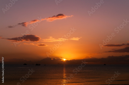 Sunrise at the Alboran sea  Mediterranean - Gibraltar Strait