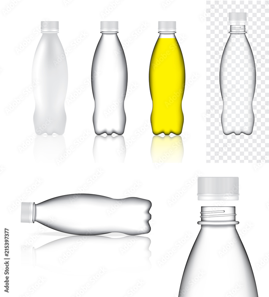 Mock up Realistic Plastic Transparent Packaging Product For Soft Drink or Water Juice Bottle isolated Background. Mock up Realistic Plastic Transparent Packaging Product For Soft Drink or Water Juice Bottle isolated Background.