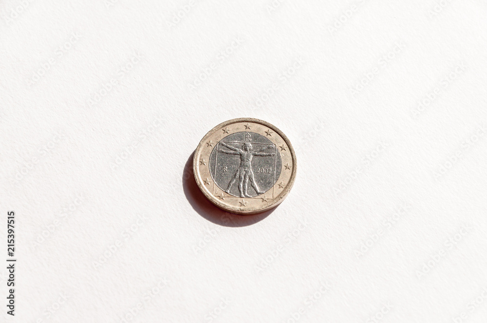 Euro coin isolate in white background