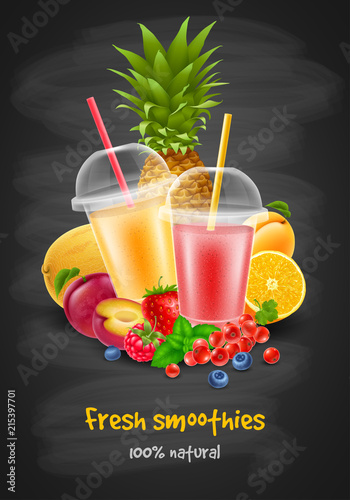 Fruit and berries smoothie