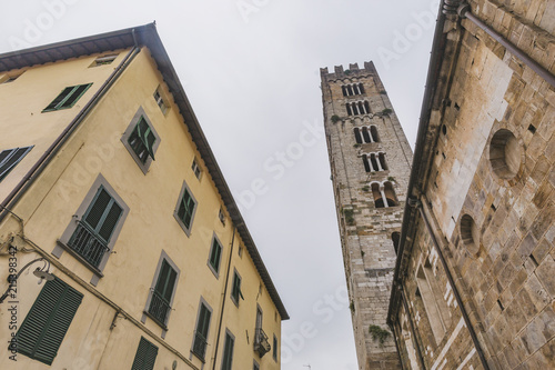 Tower of Lucca town. Italian city landscape