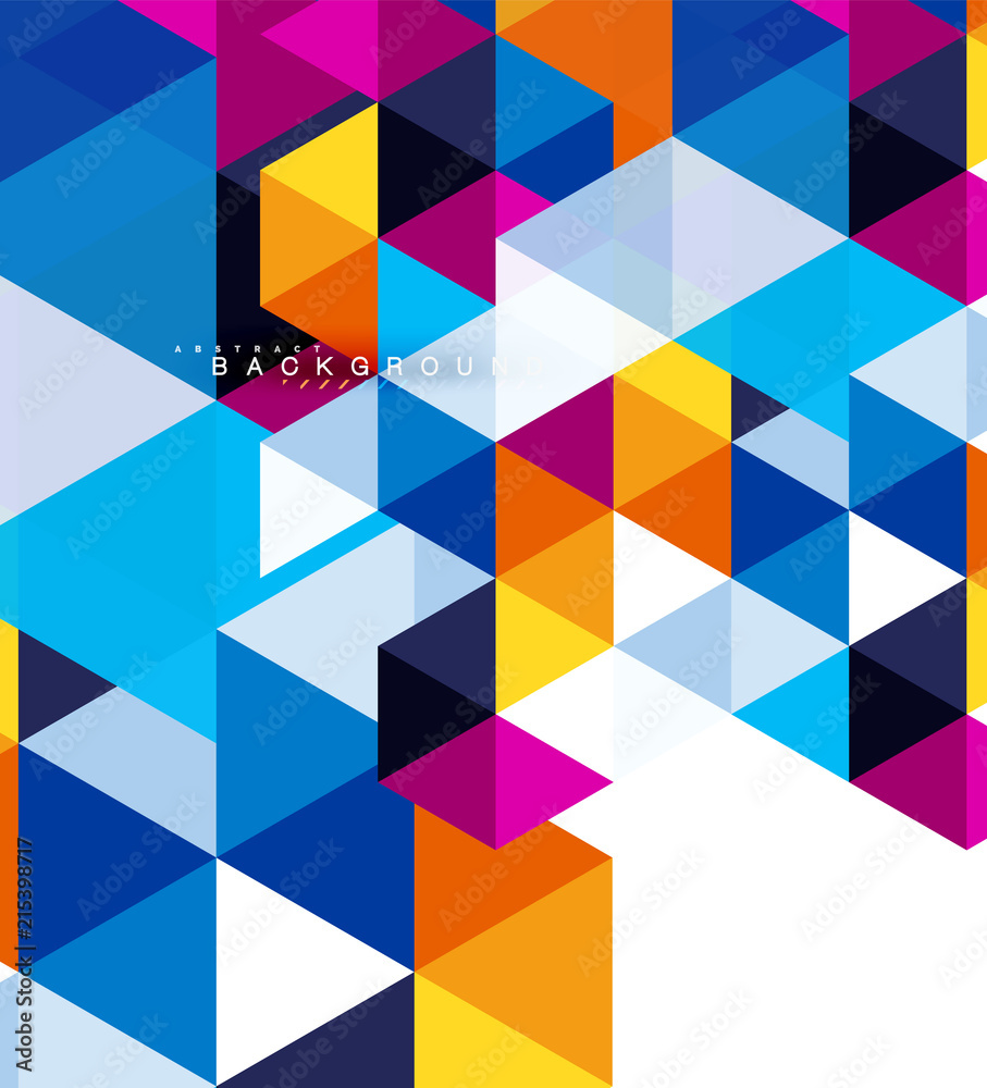 Multicolored triangles abstract background, mosaic tiles concept Multicolored triangles abstract background, mosaic tiles concept
