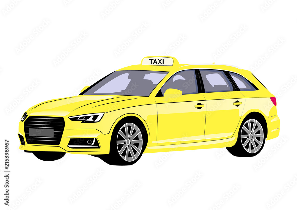 Taxi yellow sedan station wagon