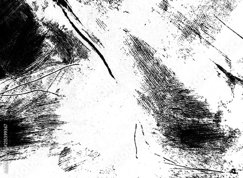 Black and white hand painted background texture with brush strokes