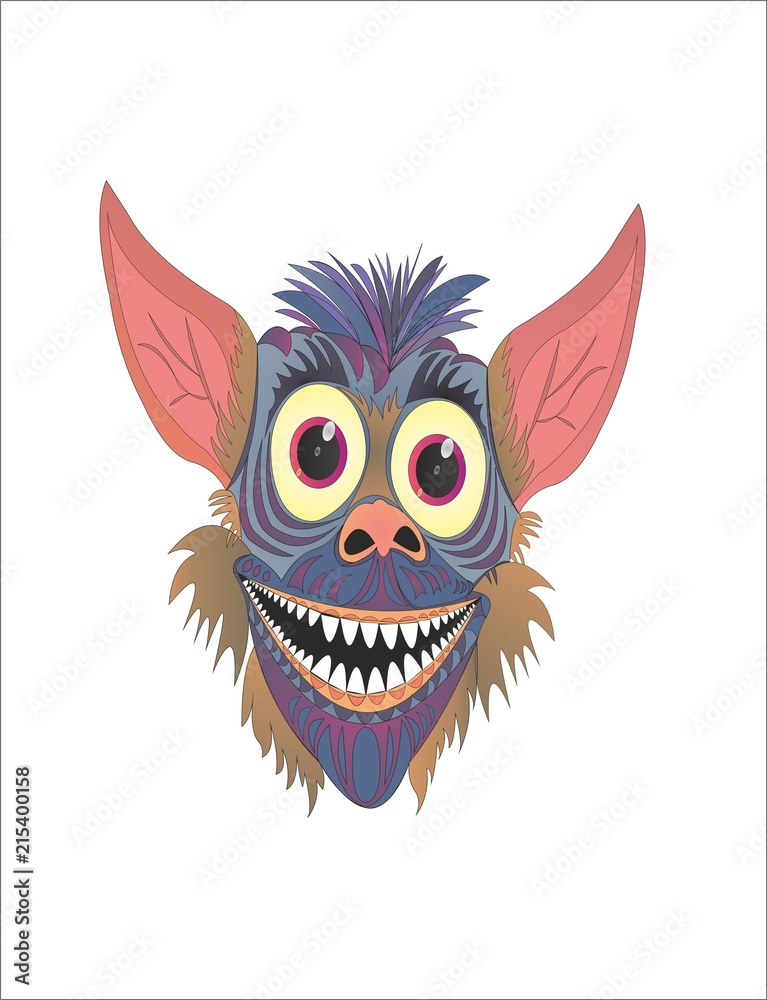 Fototapeta premium Gremlin funny cartoon toothache