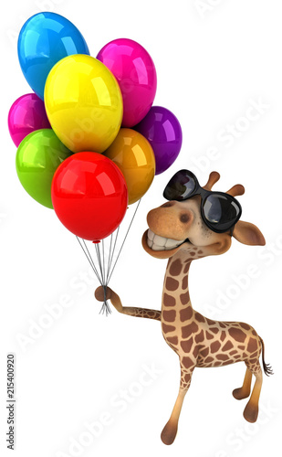 Canvas Print Fun giraffe - 3D Illustration