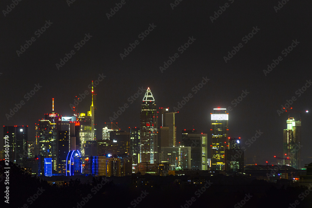 skyline of Frankfurt by night