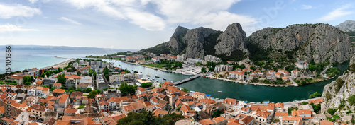 Beautiful view at Omis on the coast line of Croatia