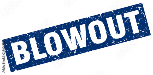 square grunge blue blowout stamp