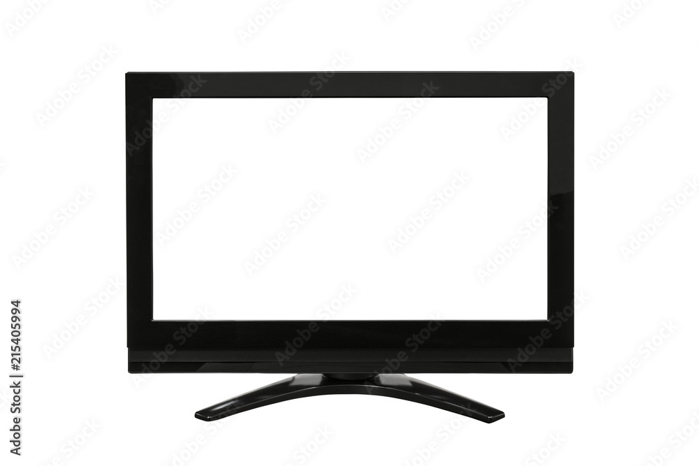 Modern television isolated on white with cut out screen. Modern television isolated on white with cut out screen.