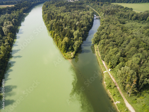 Flußmündung zweier Flüße Luftbild photo