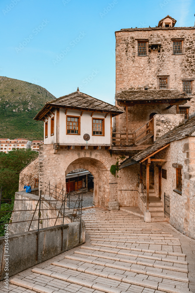 View of historic Mostar city in Bosnia and Herzegovina.