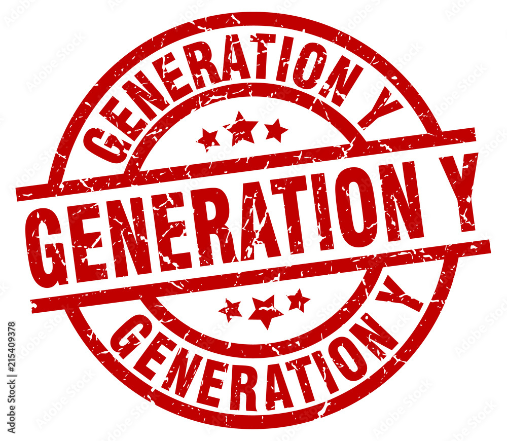 generation y round red grunge stamp generation y round red grunge stamp