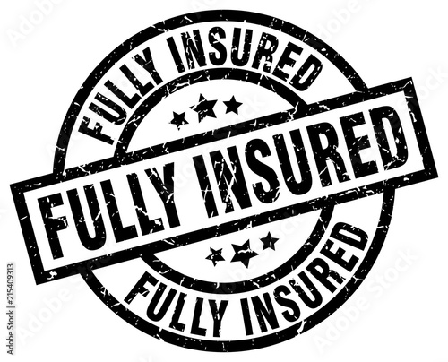fully insured round grunge black stamp