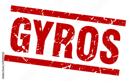 square grunge red gyros stamp