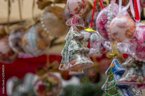 Christmas glass balls at the fair.