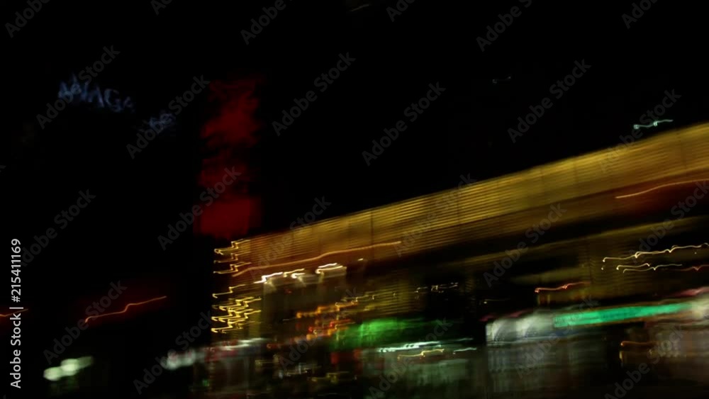 Abstract timelapse of lights in car at night in Beijing China