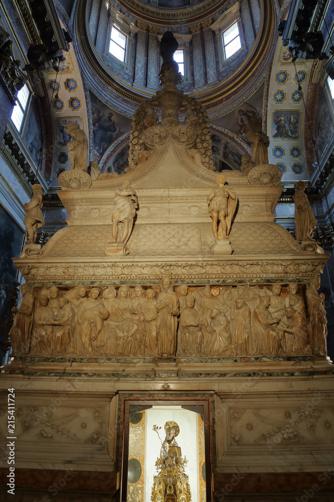 BOLOGNA, ITALY - JULY 20, 2018: Interior of the Basilica of San Domenico. Built in the 13th century
