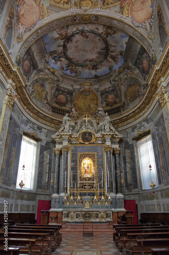 BOLOGNA, ITALY - JULY 20, 2018: Interior of the Basilica of San Domenico. Built in the 13th century
