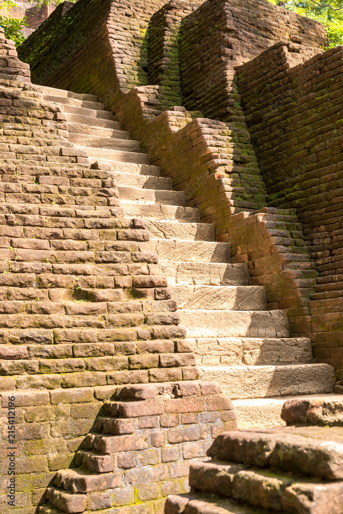 Staircase up to the famous, ancient rock fortress Sigiriya in the Central Province of Sri Lanka Staircase up to the famous, ancient rock fortress Sigiriya in the Central Province of Sri Lanka