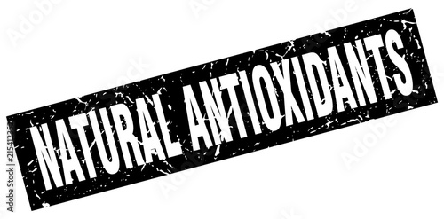 square grunge black natural antioxidants stamp
