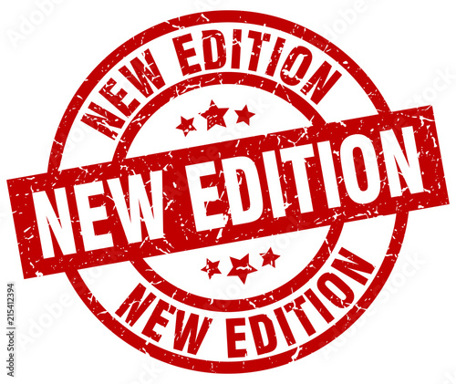 new edition round red grunge stamp