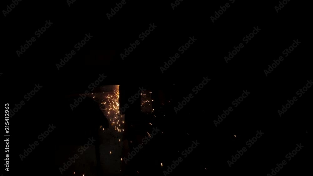 Metal Welding - sparks and flash effect
