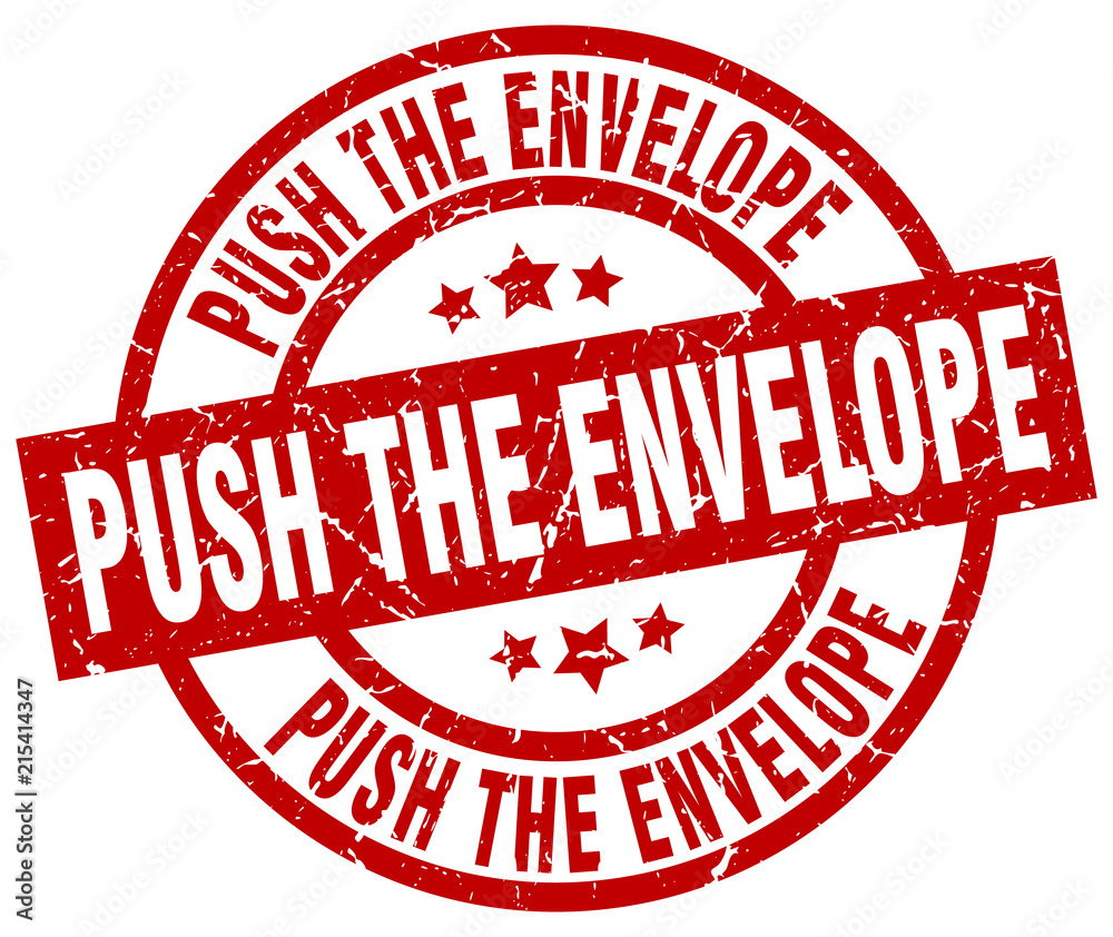 push the envelope round red grunge stamp push the envelope round red grunge stamp