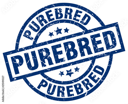 purebred blue round grunge stamp