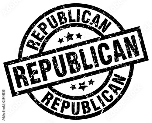 republican round grunge black stamp